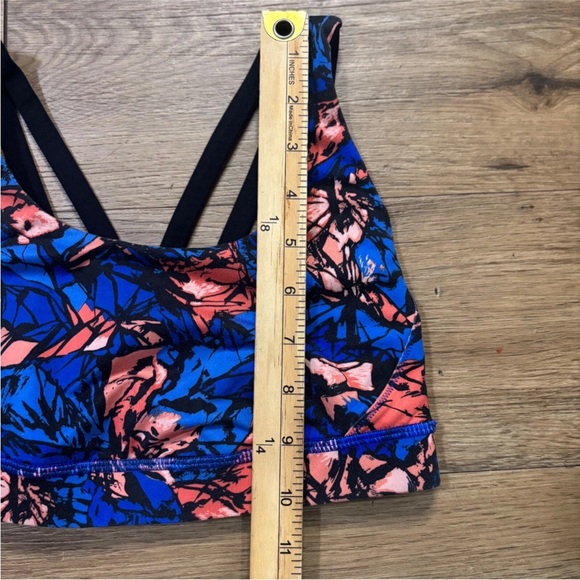 Lululemon Energy Bra (Exhale)Mini Paint Storm Harbor Blue Multi / Black Women 4 - Picture 5 of 6